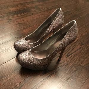 Bakers Silver Glitter Heels